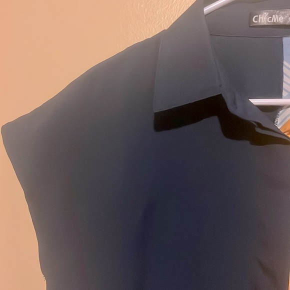 M ChicMe Women Printed Lapel Button Down Shirt Short Sleeve Summer - Picture 6 of 10